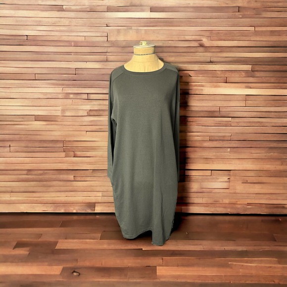 Eileen Fisher Basic Dark Gray Sheath Dress Pockets Cotton/Spandex Size XS - Picture 1 of 3